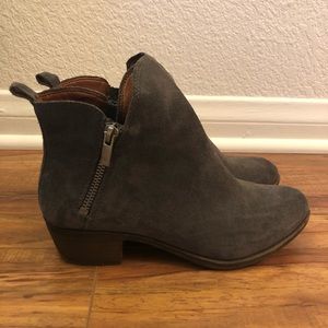 Grey suede booties